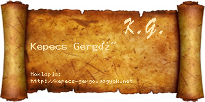 Kepecs Gergő névjegykártya